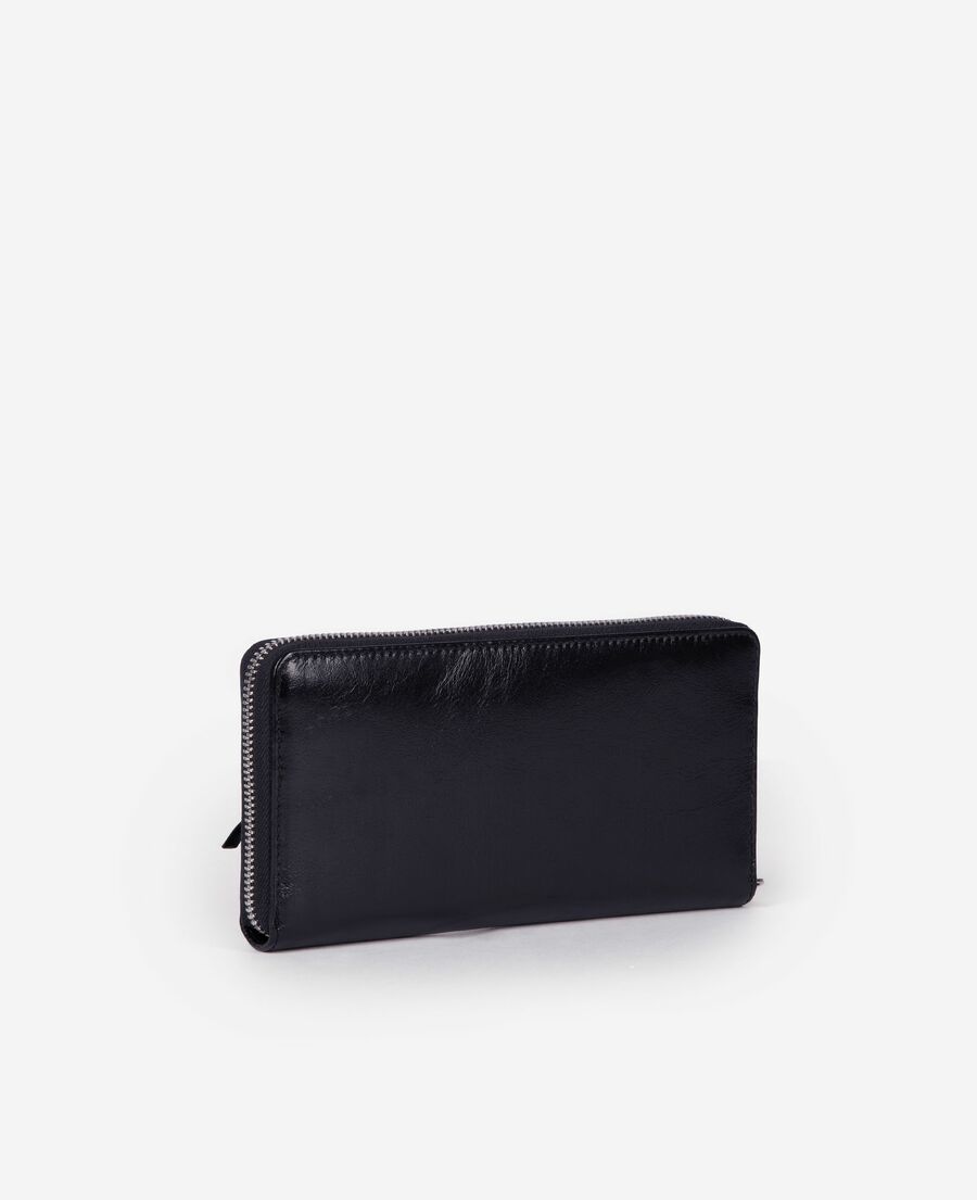 The Kooples FEMME BLACK portefeuille amelia en cuir noir