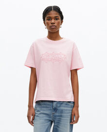 The Kooples FEMME LILA t-shirt avec broderie logo rose pâle