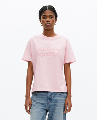 The Kooples FEMME LILA t-shirt avec broderie logo rose pâle