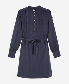 The Kooples FEMME NAVY robe courte en lin bleu marine