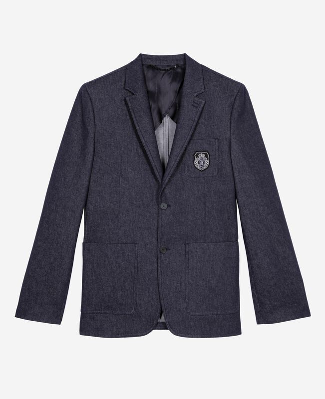 The Kooples HOMME NAVY veste de costume effet denim bleue