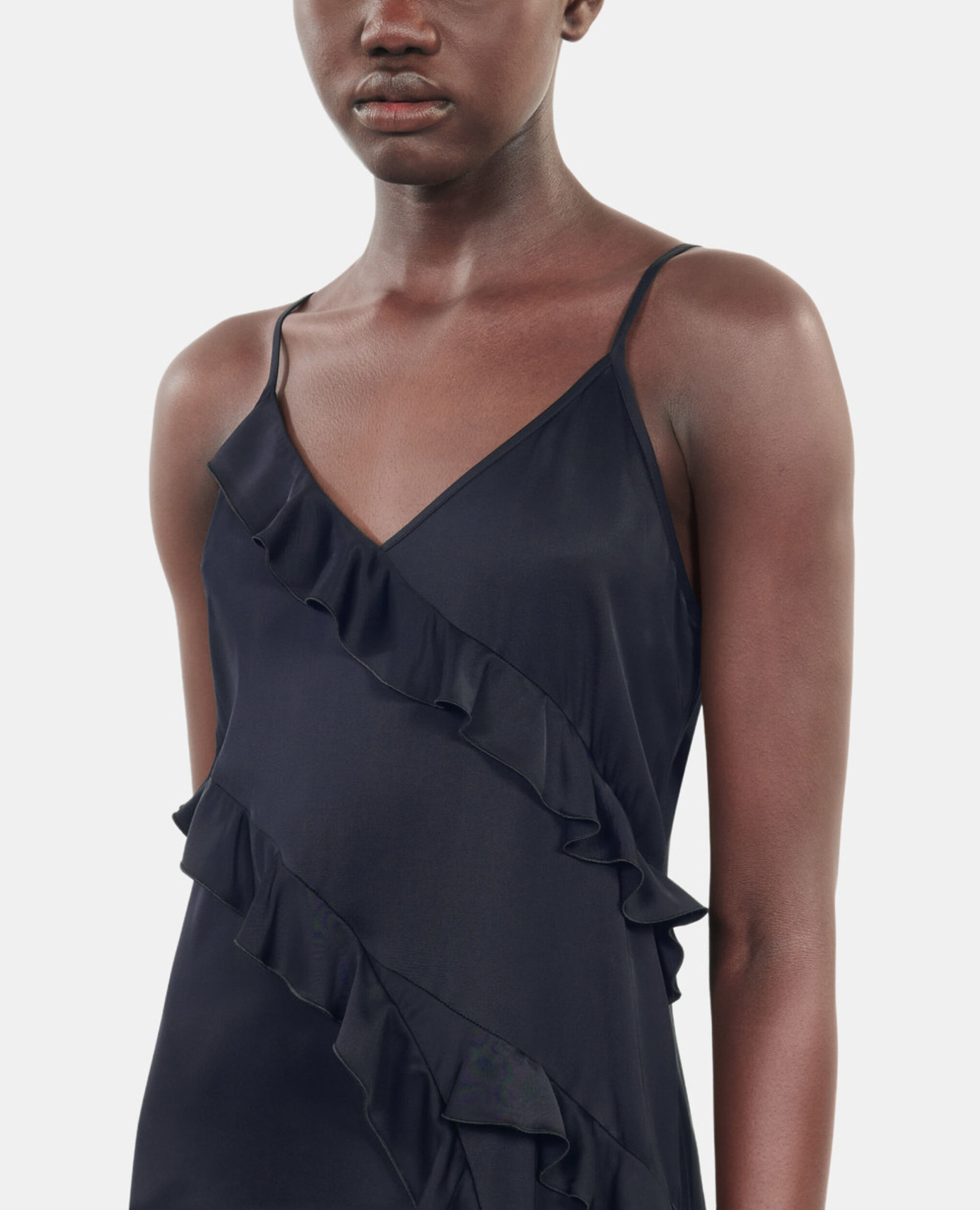 Robe nuisette longue noire, BLACK, hi-res image number null