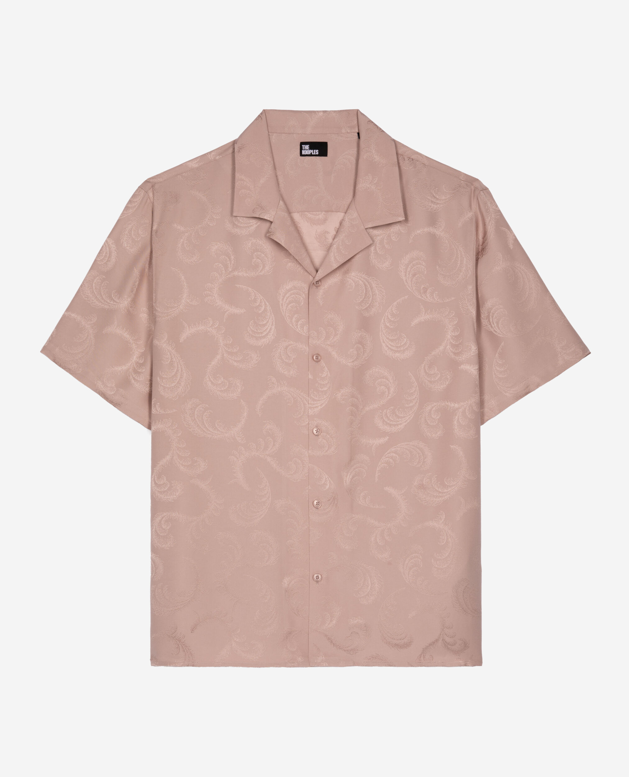 Chemise manches courtes en jacquard rose, LILA, hi-res image number null