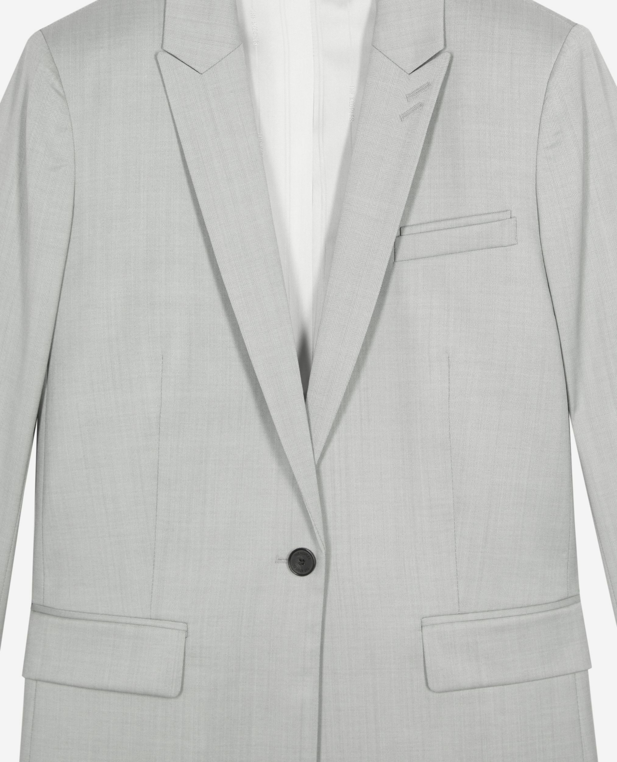 Veste tailleur simple boutonnage grise, BEIGE, hi-res image number null