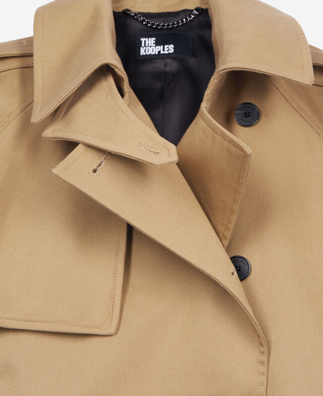 The Kooples FEMME BEIGE trench long en coton beige