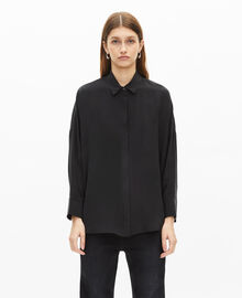 The Kooples FEMME BLACK chemise ample en soie lavée noire