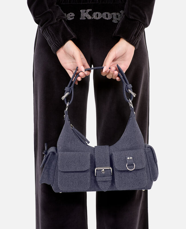The Kooples FEMME USED RAPIECE sac amelia en denim bleu