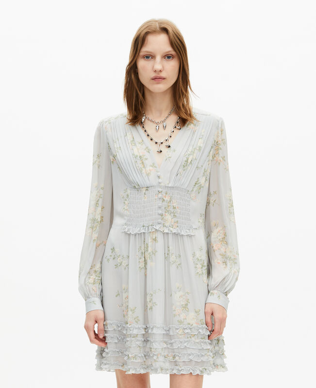 The Kooples FEMME BLUE robe courte imprimé fleuri bleue