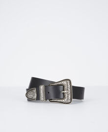The Kooples MIXTE BLACK ceinture en cuir noire