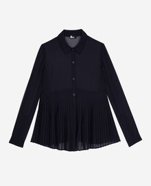 The Kooples FEMME NAVY chemise plissée marine