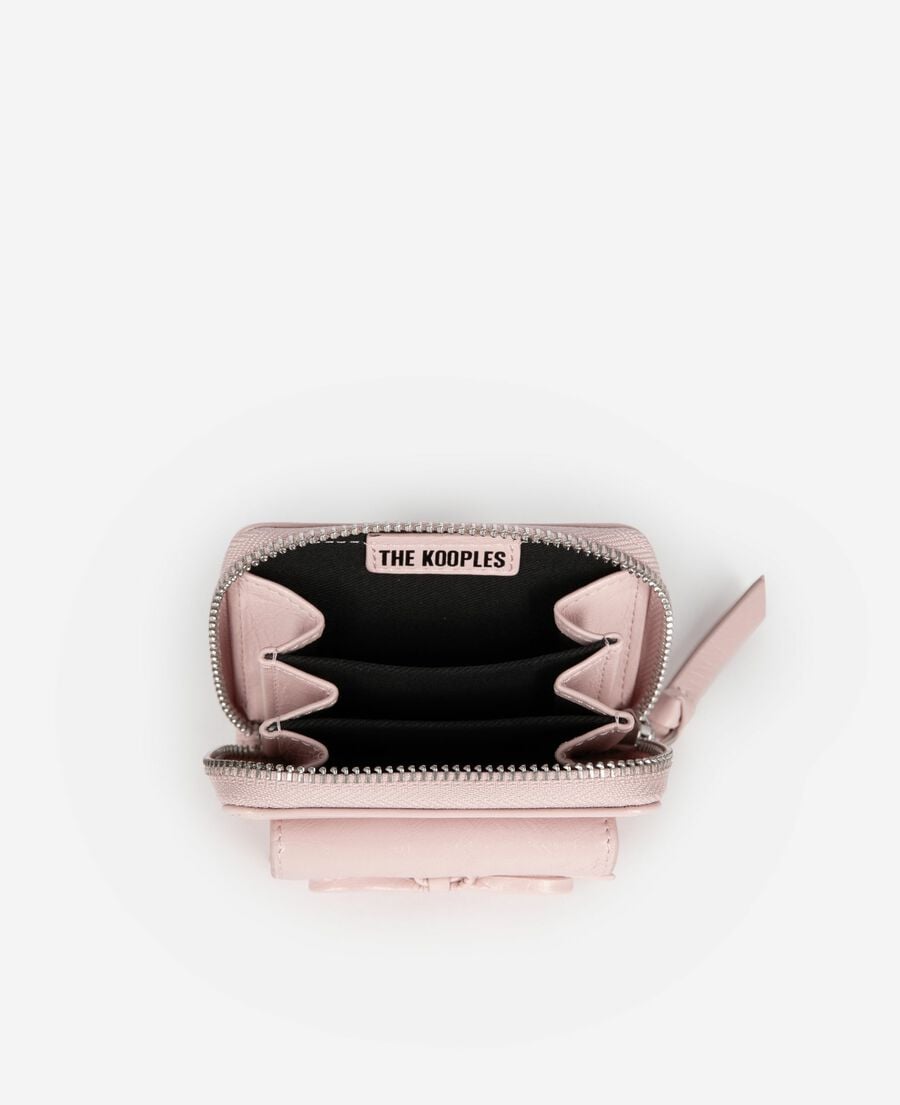 The Kooples DAMEN PINK amelia geldbörse aus rosafarbenem leder