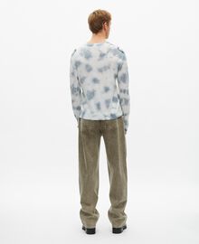 The Kooples HOMME LIGHT BLUE/WHITE pull en laine mérinos tie and dye bleu