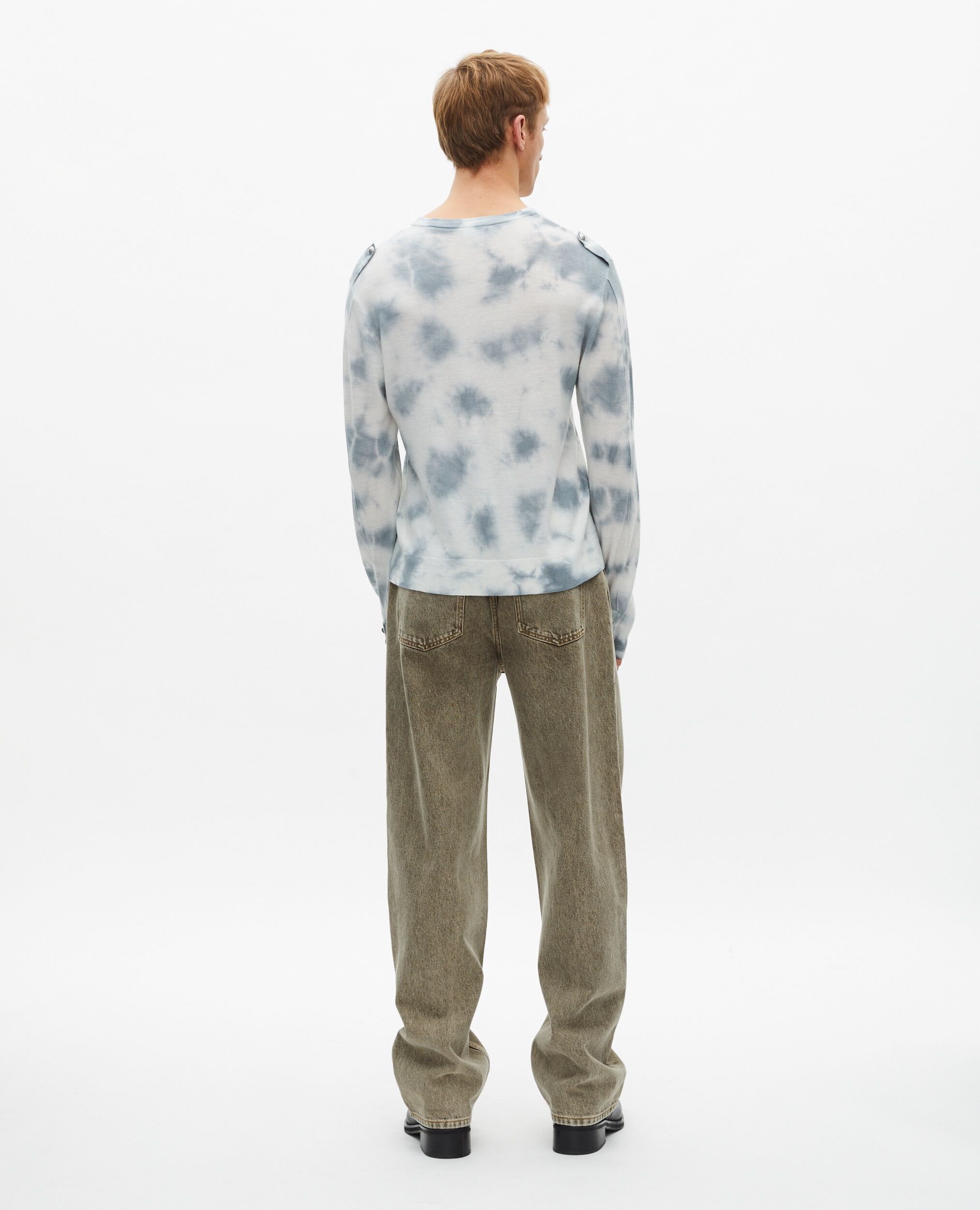 Pull en laine mérinos tie and dye bleu, LIGHT BLUE/WHITE, hi-res image number null