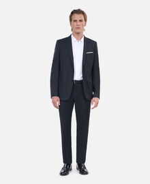 The Kooples HOMME BLACK pantalon de costume en laine à ceinture intégrée noir coupe ajustée