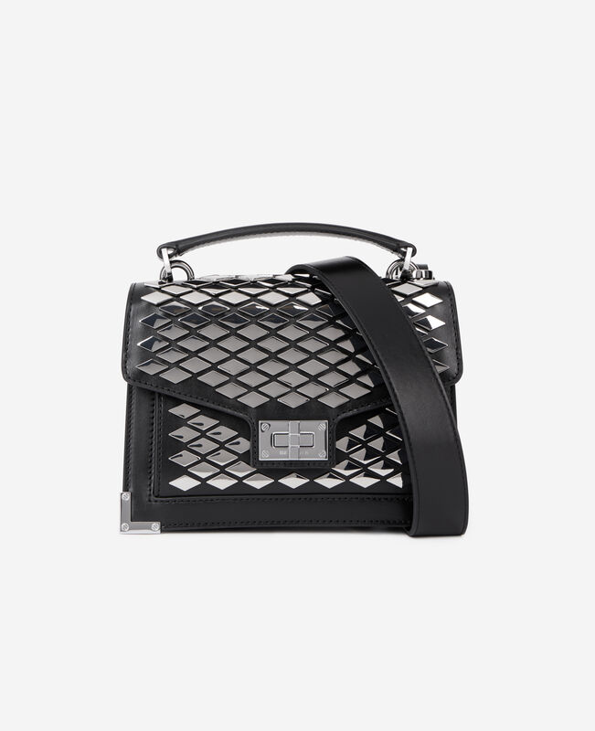 The Kooples FEMME BLACK sac emily small en cuir noir avec clous 