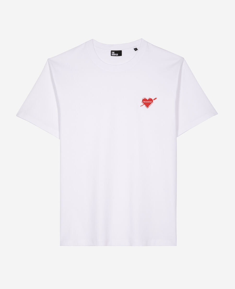 The Kooples HOMME WHITE t-shirt avec flocage cœur blanc