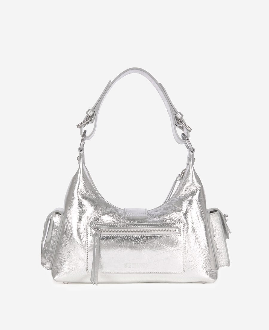The Kooples DAMEN SILVER amelia tasche aus silbernem leder