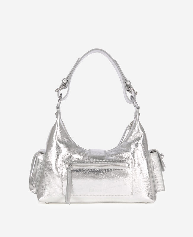 The Kooples FEMME SILVER sac amelia en cuir argenté