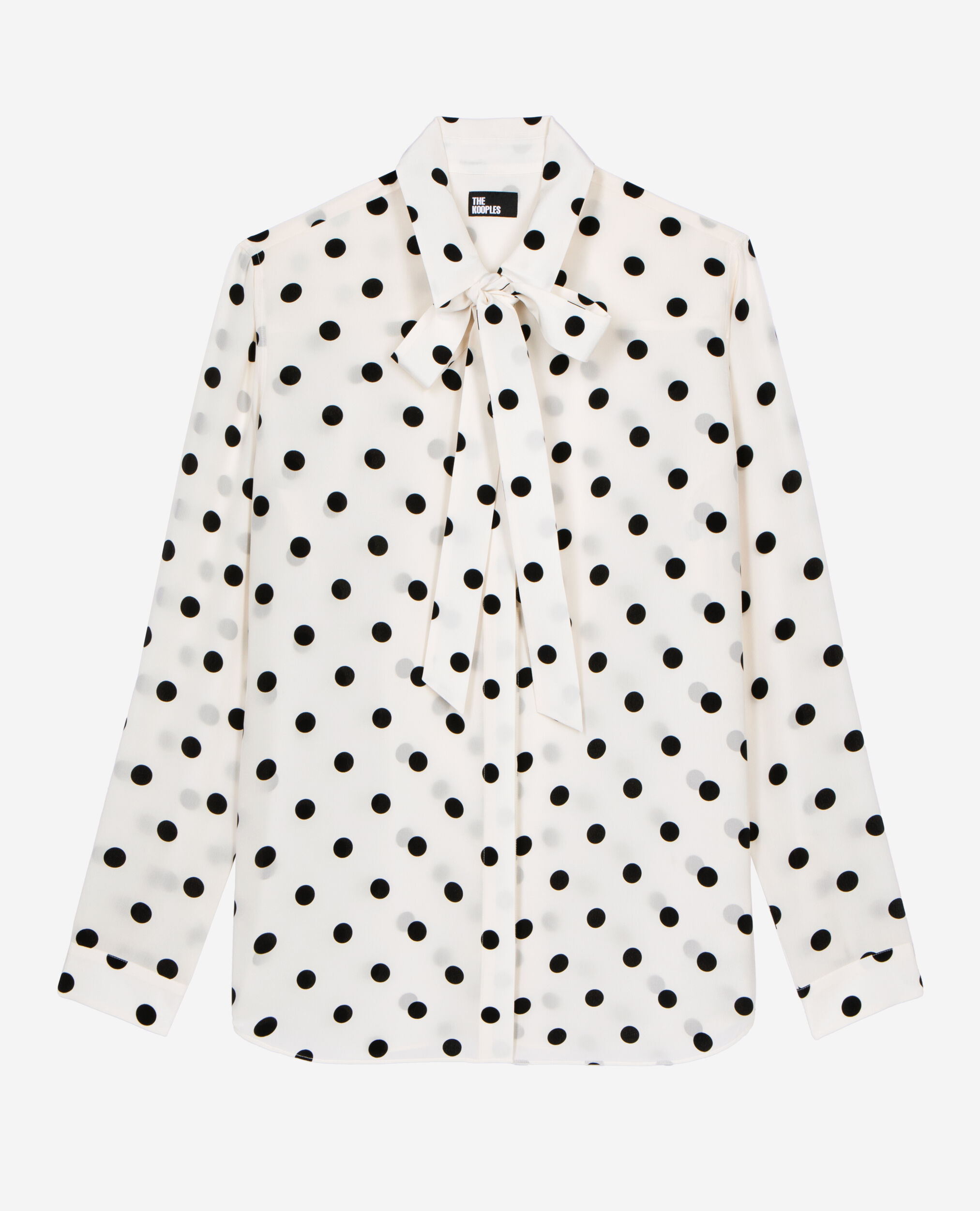 Chemise à pois en soie blanche, WHITE / BLACK, hi-res image number null