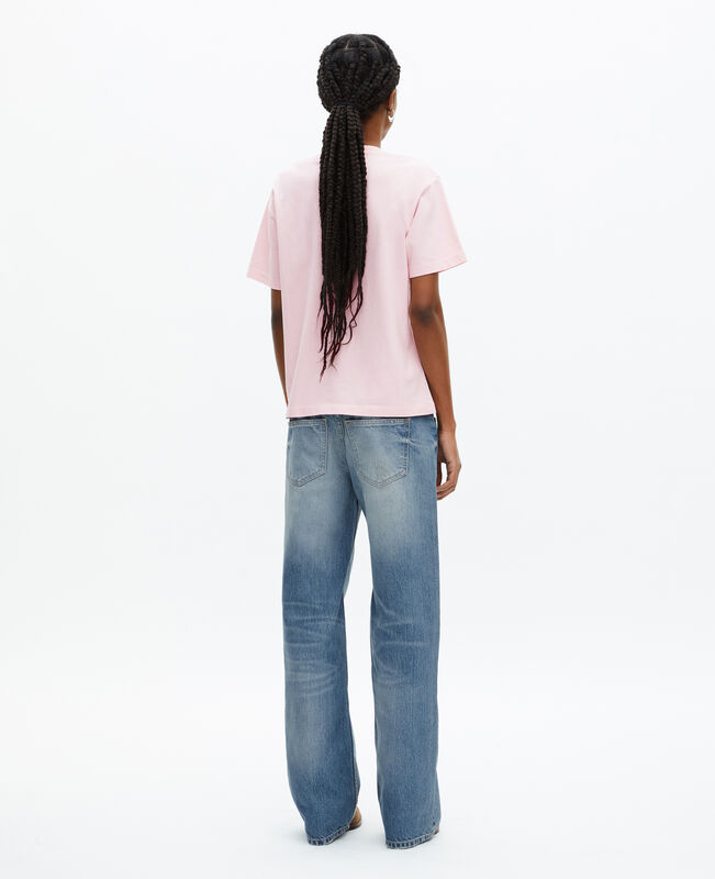 The Kooples FEMME LILA t-shirt avec broderie logo rose pâle