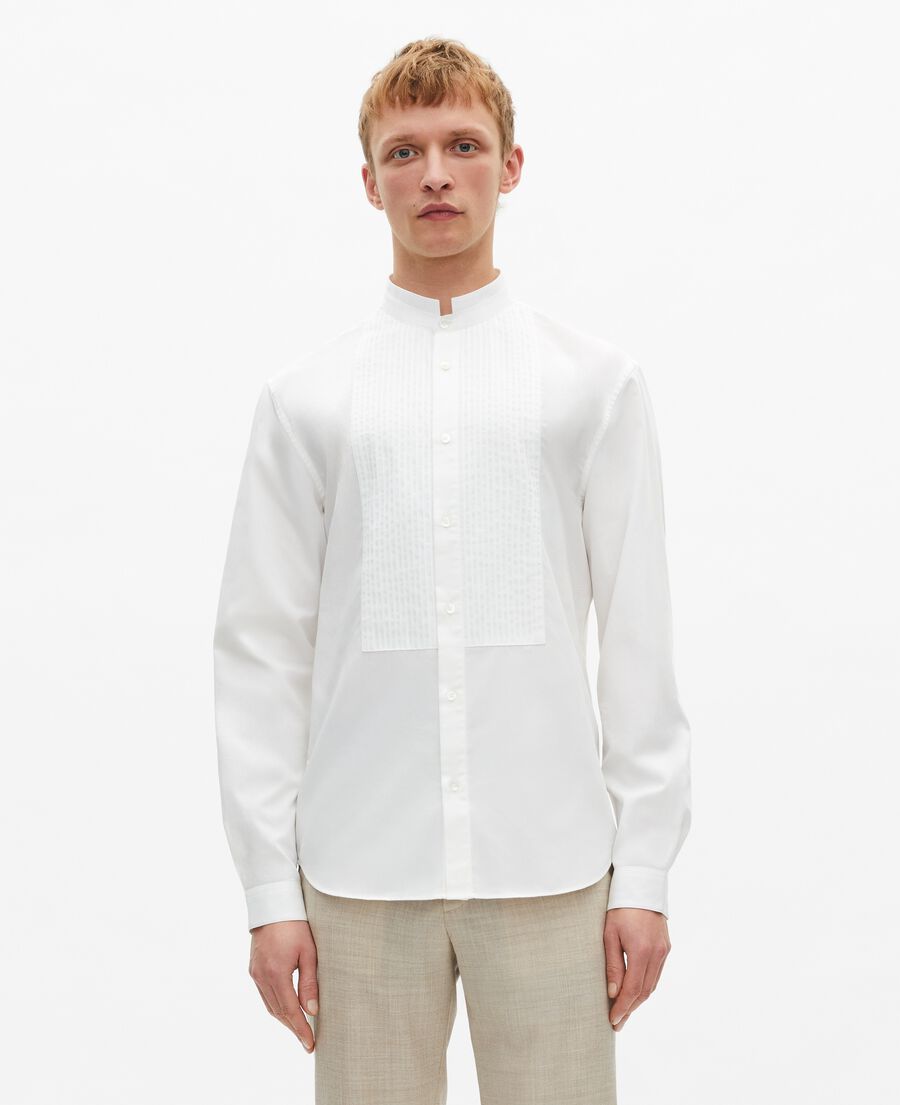 The Kooples HOMME WHITE chemise formelle col officier blanche