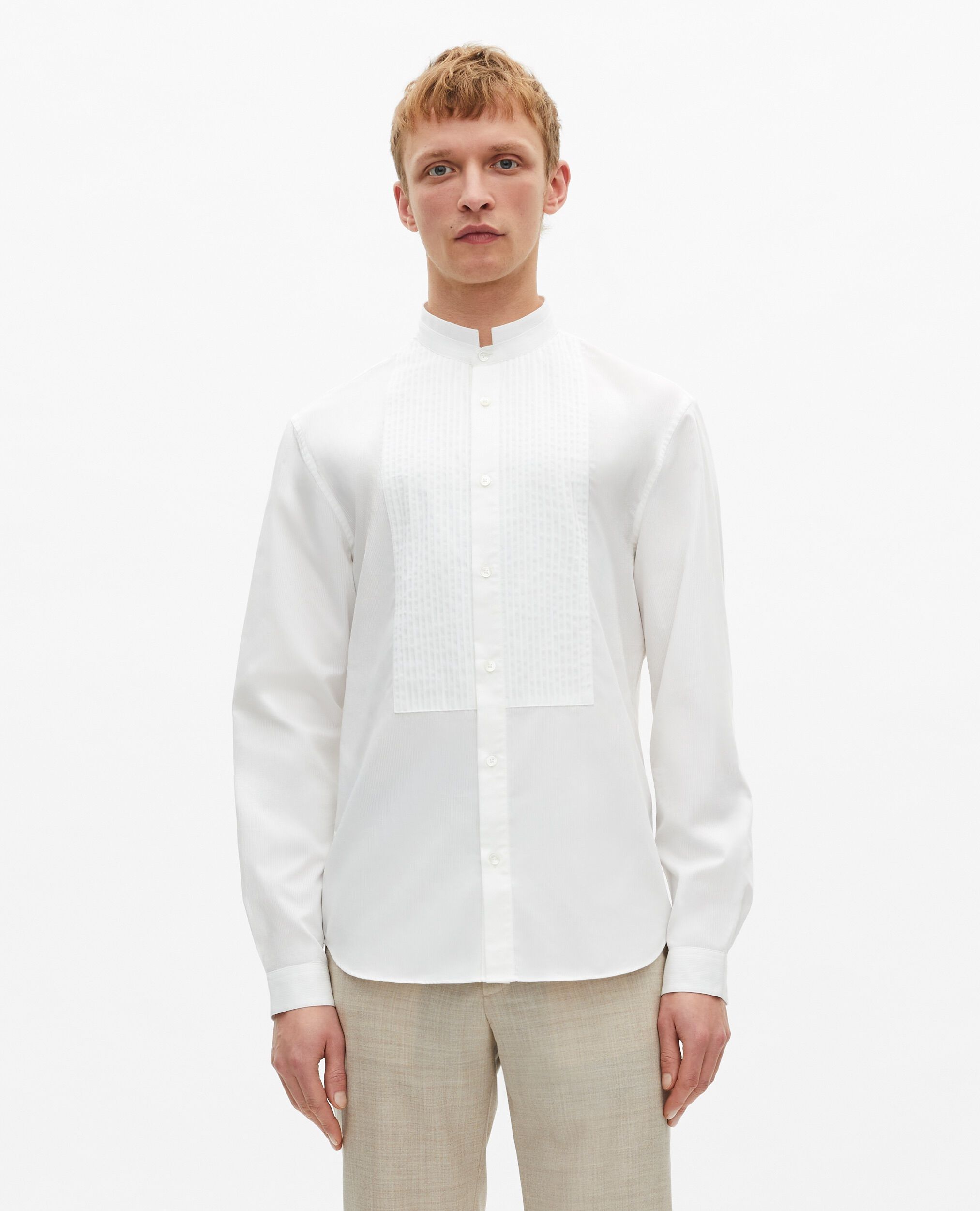 Chemise formelle col officier blanche, WHITE, hi-res image number null