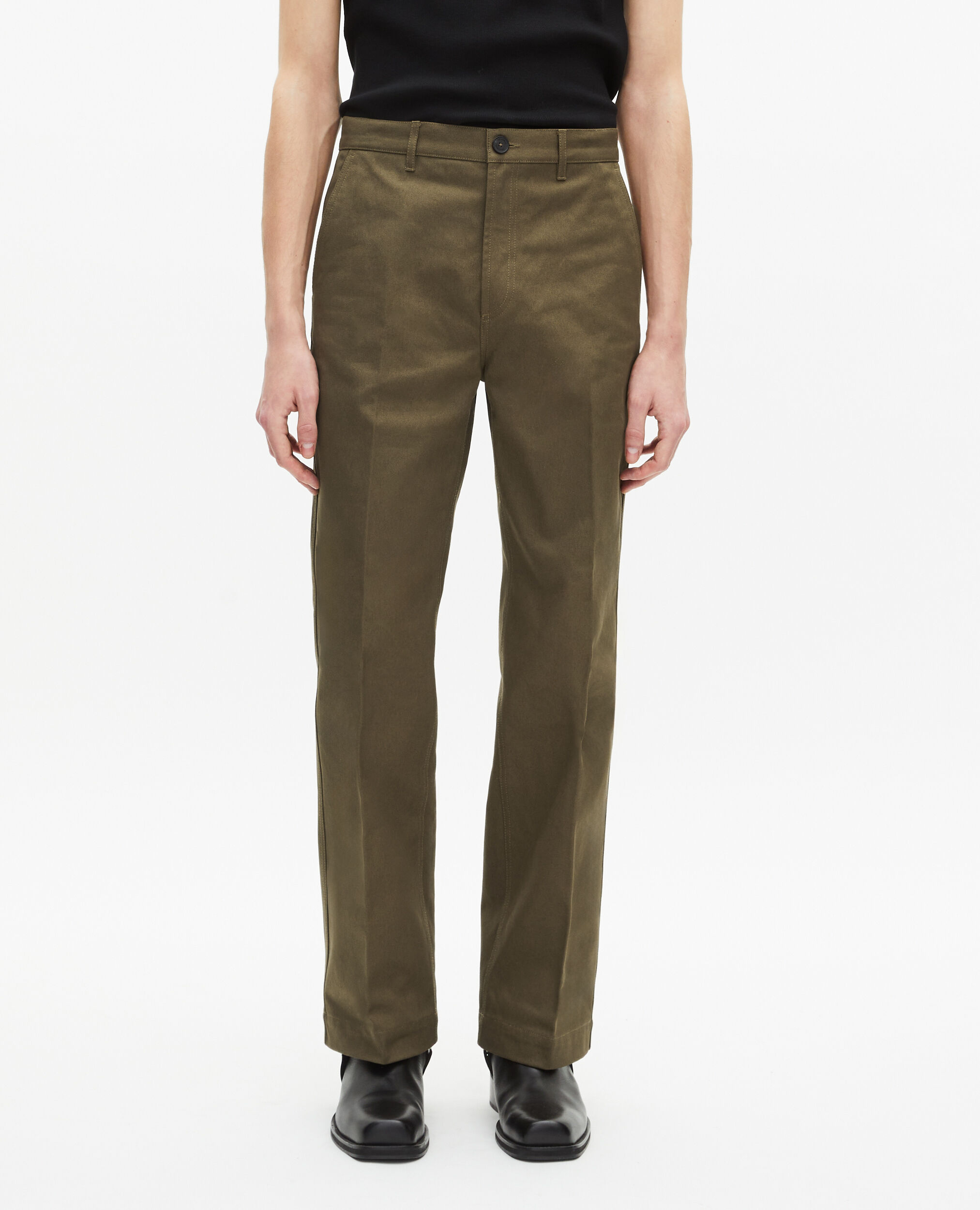 Pantalon droit kaki, KAKI, hi-res image number null