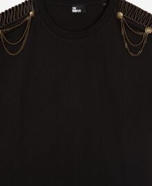 The Kooples FEMME BLACK WASHED robe courte avec chaînes noire