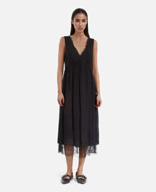 The Kooples FEMME BLACK robe longue avec dentelle noire