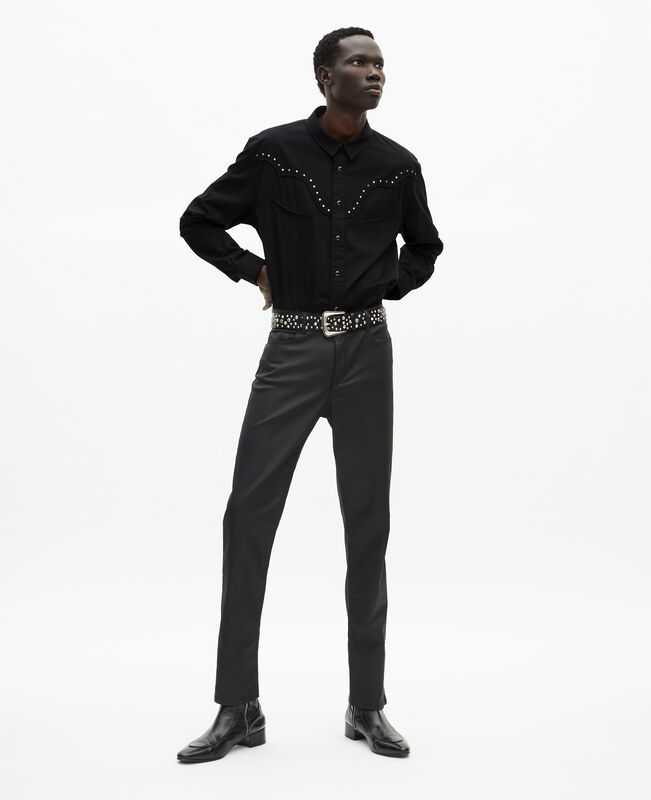 The Kooples HOMME BLACK chemise style western noire