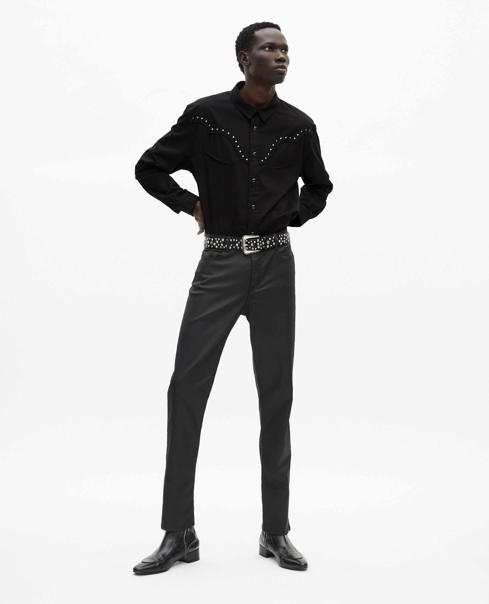 Chemise style western noire, BLACK, hi-res image number null