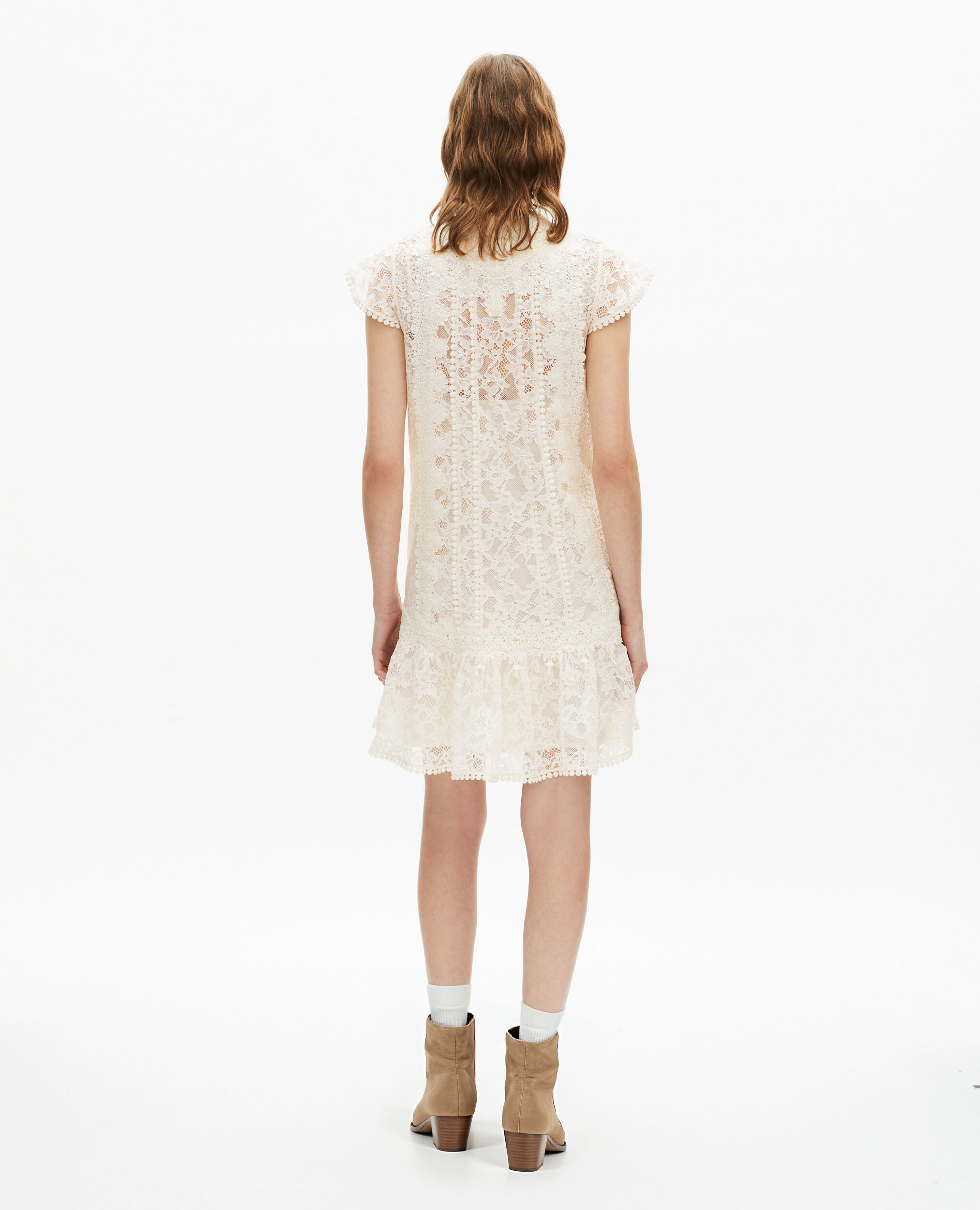 Robe courte en dentelle écrue, ECRU, hi-res image number null