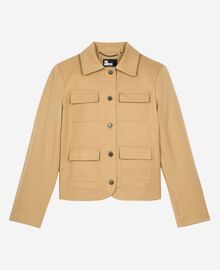 The Kooples FEMME BEIGE veste courte en coton et lin beige