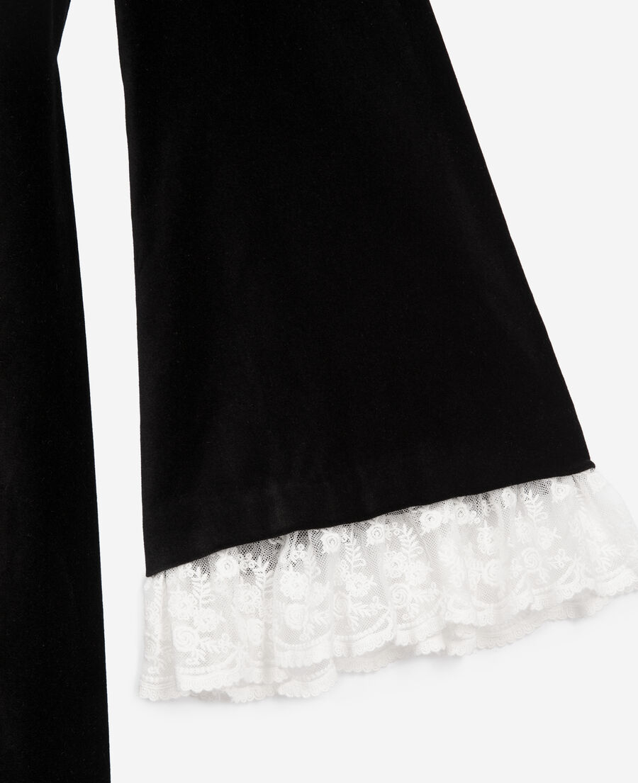 The Kooples WOMEN BLACK short black velvet dress