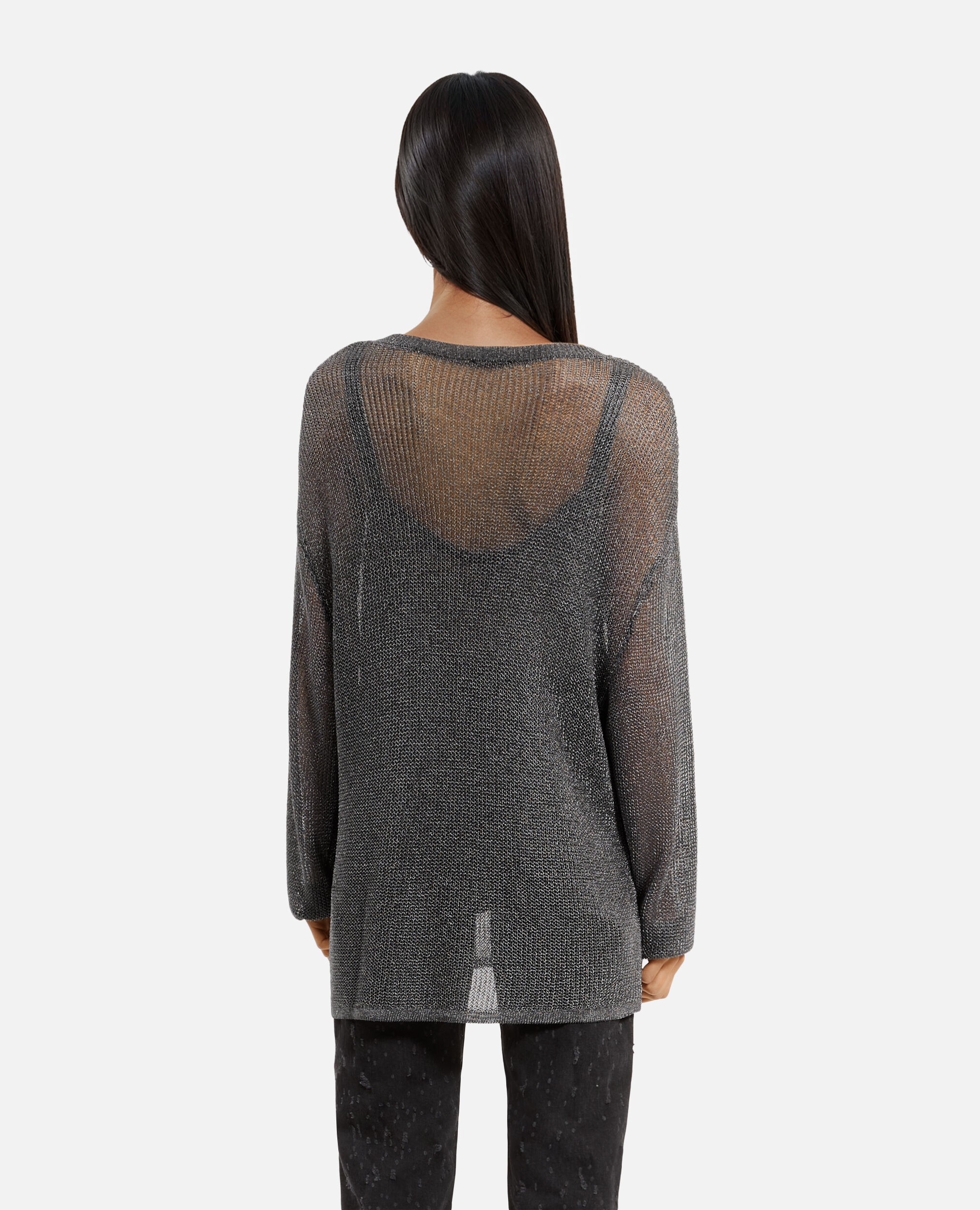 Pull effet cotte de maille gris, GREY SILVER, hi-res image number null