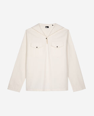 The Kooples HOMME ECRU chemise col vareuse écru