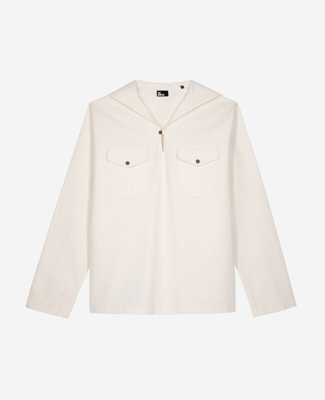 The Kooples HOMME ECRU chemise col vareuse écru