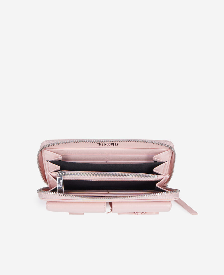 The Kooples DAMEN PINK amelia geldbörse aus rosafarbenem leder