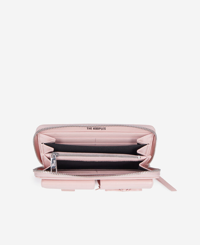 The Kooples FEMME PINK portefeuille amelia en cuir rose