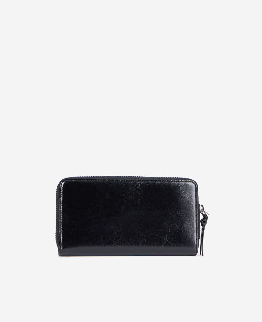 The Kooples FEMME BLACK portefeuille amelia en cuir noir