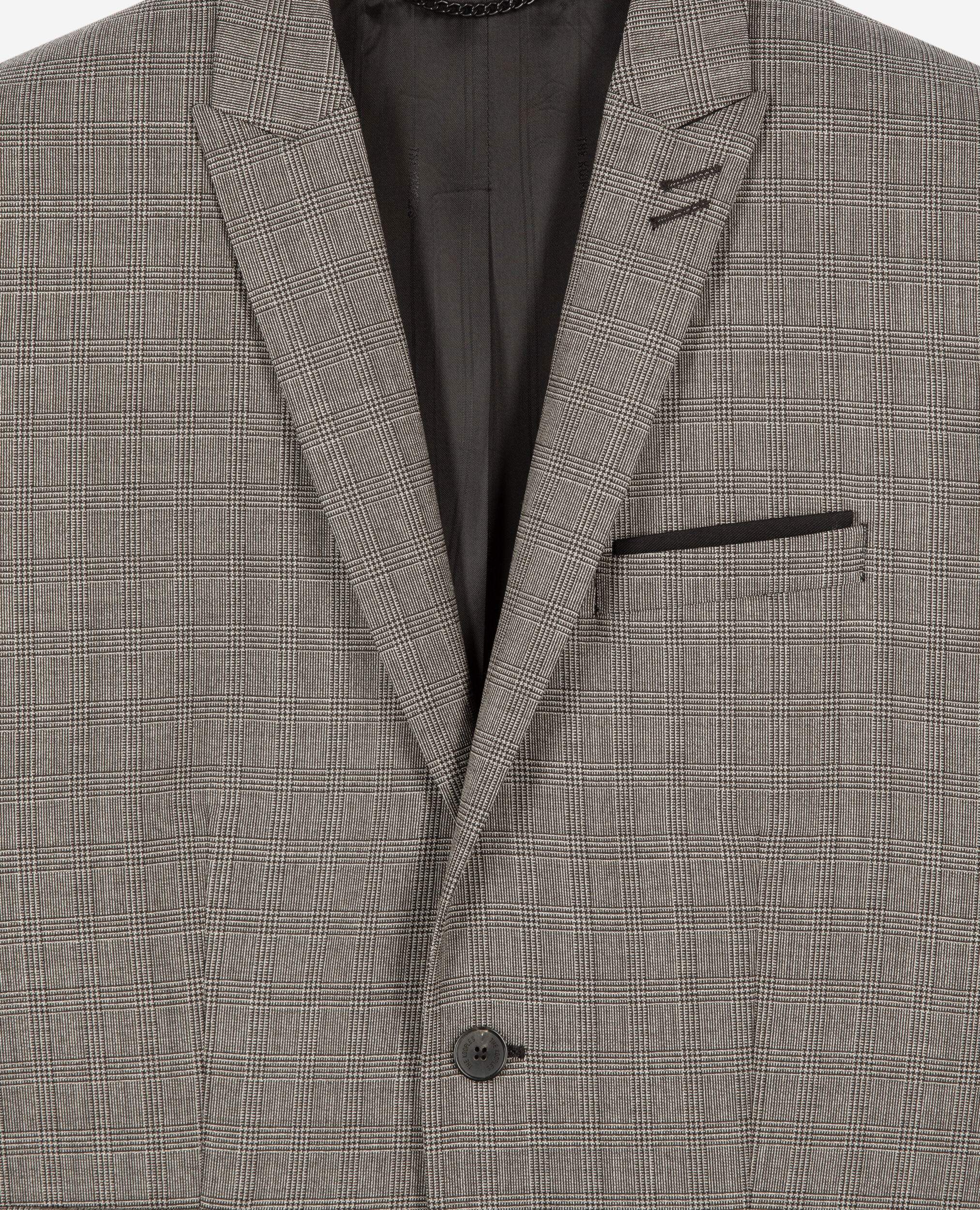 Veste de costume en laine prince de Galles beige, BEIGE MELANGE, hi-res image number null