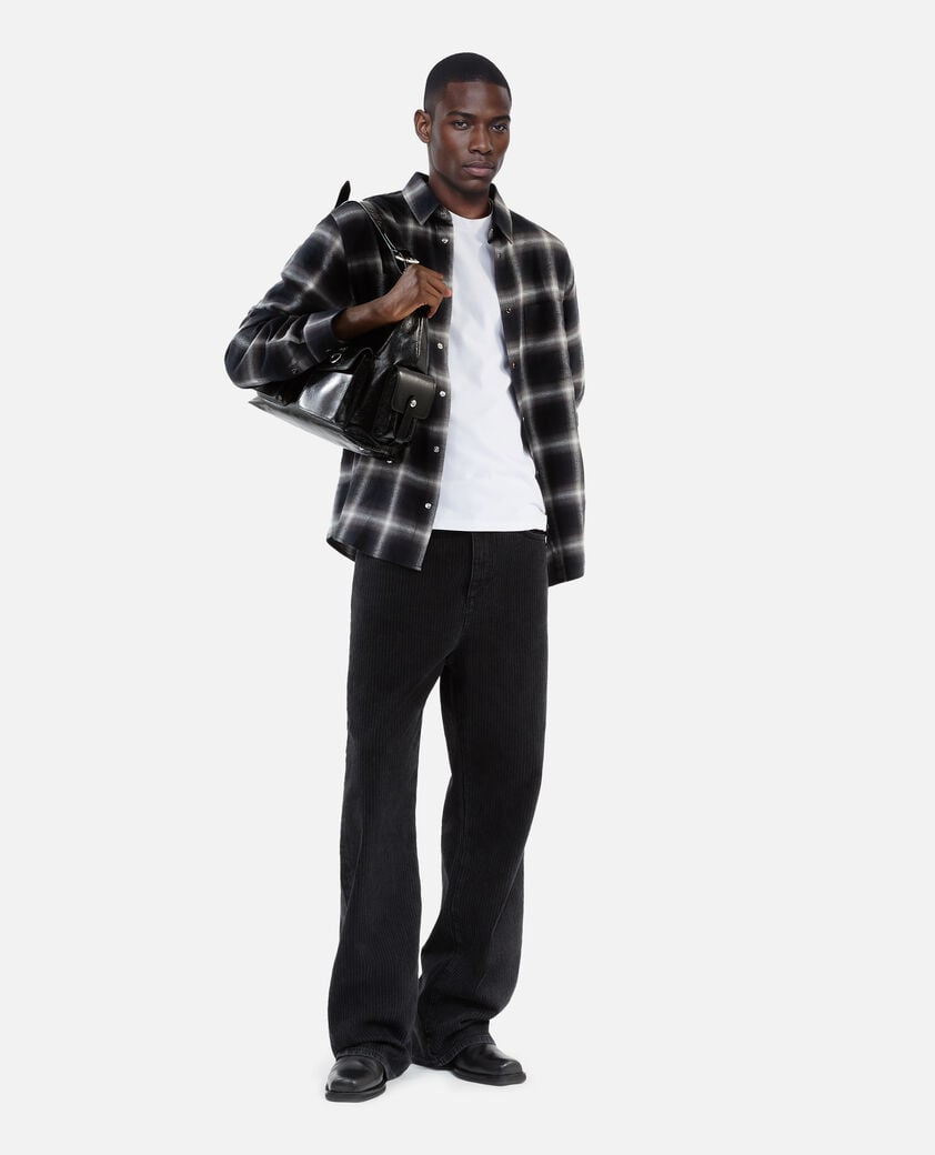 The Kooples HOMBRE BLACK GREY WHITE camisa negra a cuadros