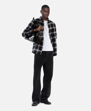 The Kooples HOMME BLACK GREY WHITE chemise à carreaux noire