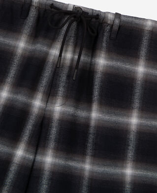 The Kooples MEN BLACK GREY WHITE black checked bermuda shorts