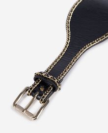 The Kooples FEMME BLACK ceinture large avec chaînes en cuir noir