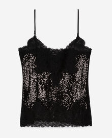 The Kooples FEMME BLACK caraco à sequins et dentelle noir