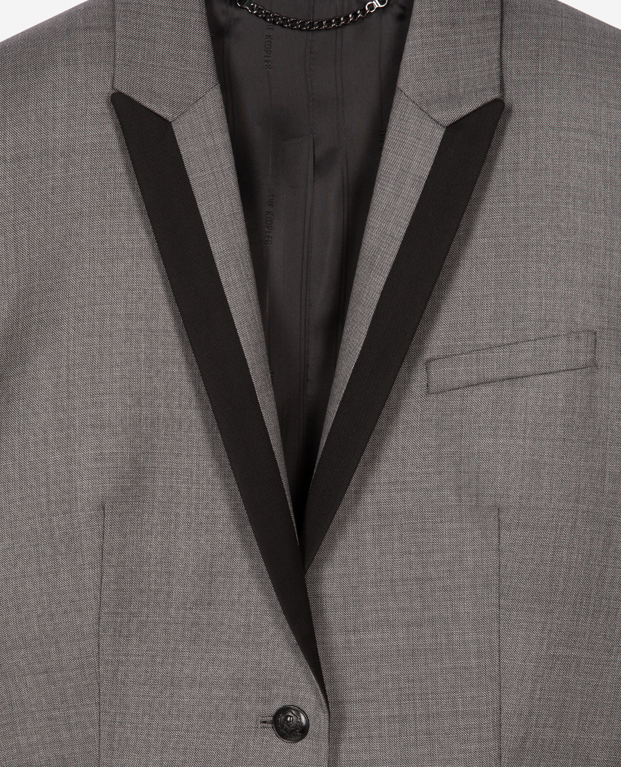 Veste tailleur droite grise, DARK GREY, hi-res image number null