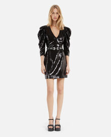 The Kooples FEMME BLACK STONE robe courte à sequins noire