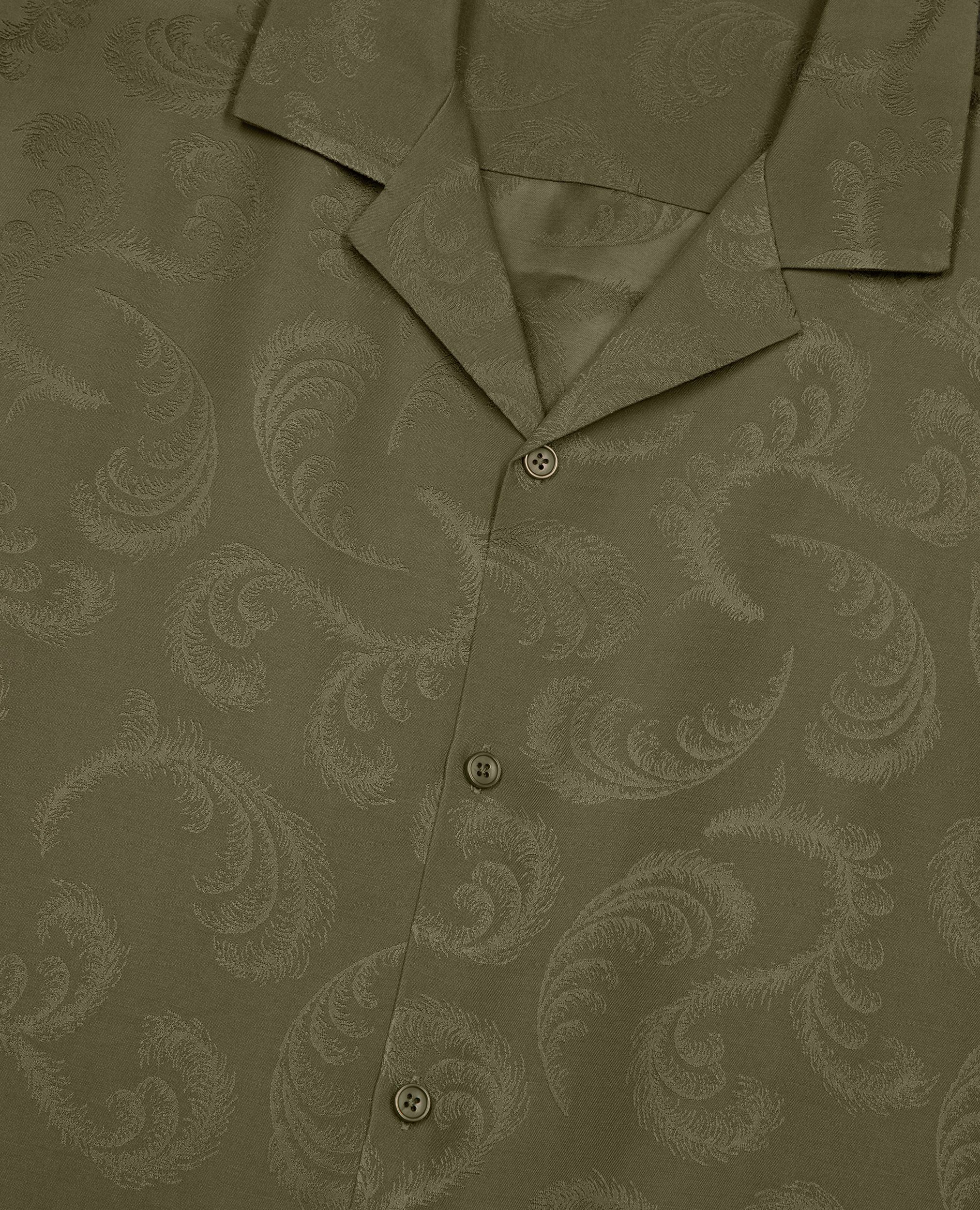 Chemise manches courtes en jacquard kaki, OLIVE KAKI, hi-res image number null