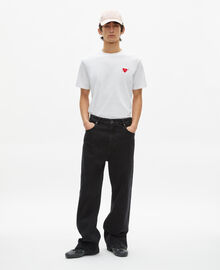 The Kooples HOMME WHITE t-shirt avec flocage cœur blanc